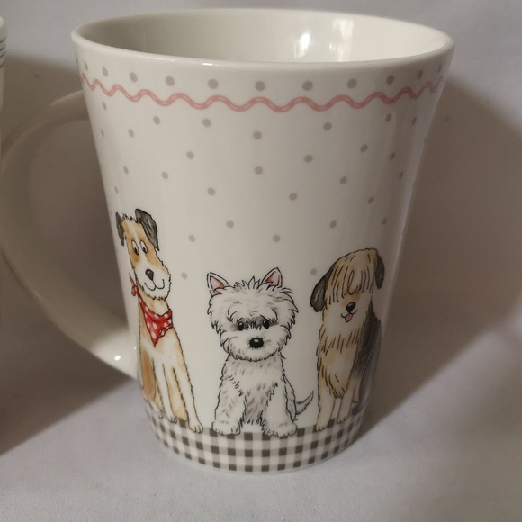 Set of Two Adorable Dog Motif Coffee Tea Mugs Matching Designs, Casa Signature - Picture 3 of 5